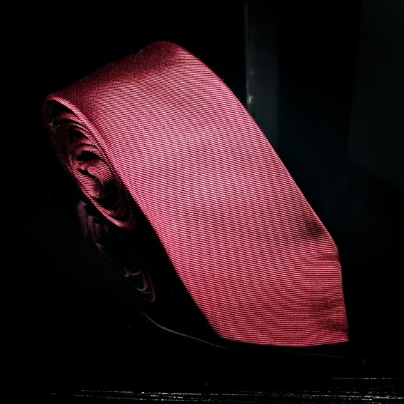 Cerruti Maroon Solid Color 100% Silk Men's Designer Tie Italy - Picture 2 of 5